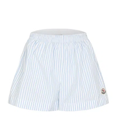 Moncler Logo Striped Shorts In White