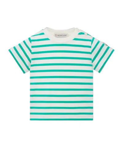 Moncler Logo Striped T-shirt In White