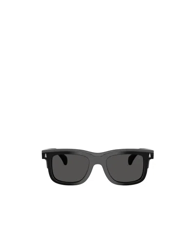 Moncler Logo Sunglasses In Shiny Black