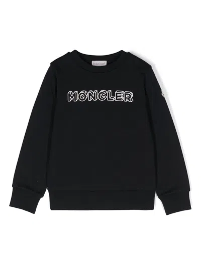 Moncler Kids' Felpa Logo In Blue