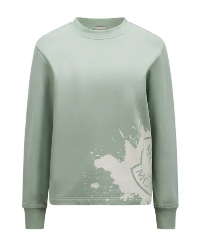 Moncler Logo Sweater In Green