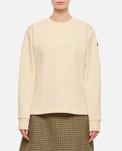 Moncler Logo Sweater In Neutrals