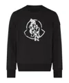 Moncler Contemporary Crew-neck Sweatshirt With Whimsical Logo In Grey