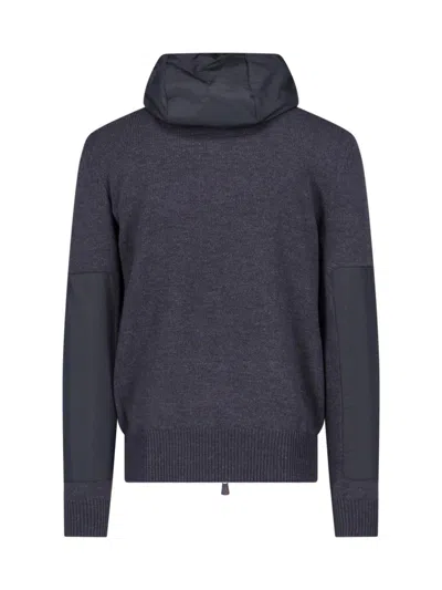 Moncler Logo Sweatshirt Jacket In Grey