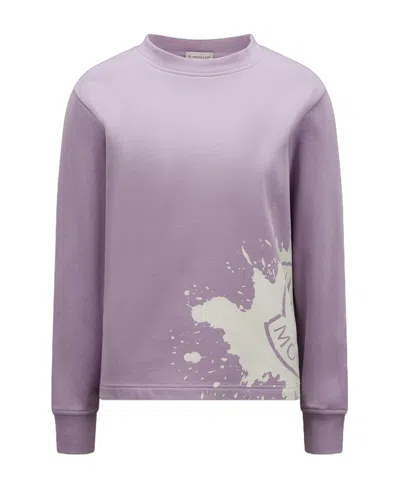 Moncler Logo Sweatshirt In Purple