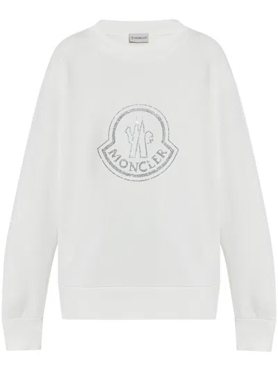 MONCLER MONCLER LOGO SWEATSHIRT WITH CRYSTALS CLOTHING