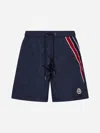 Moncler Light Bi-stretch Nylon Swim Shorts In Blu
