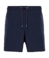 Moncler Dark Blue Terry Fabric Bermuda Shorts In Blue