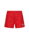 Moncler Red Drawstring Swim Shorts In Red