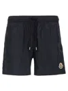 Moncler Crochet Insert Swimsuit Featuring Back Pocket In Black
