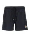 Moncler Crochet Insert Swimsuit Featuring Back Pocket In Blue