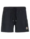 Moncler Crochet Insert Swimsuit Featuring Back Pocket In Black