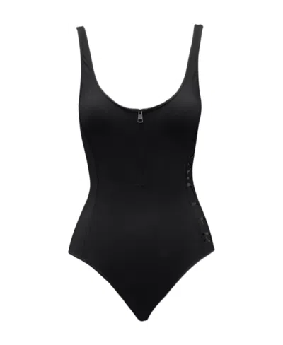 Moncler Logo Swimsuit In Black