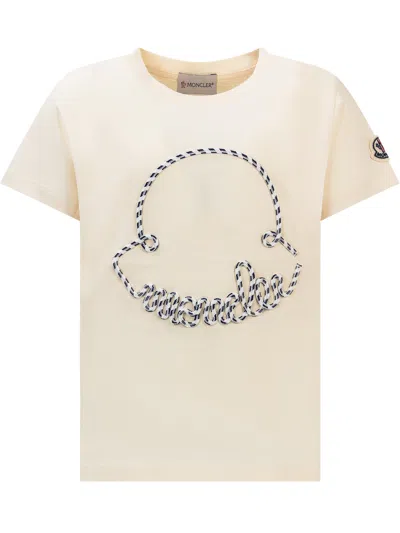 Moncler Kids' Logo T-shirt In Neutral