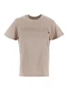 Moncler Logo Beige T-shirt In Beige