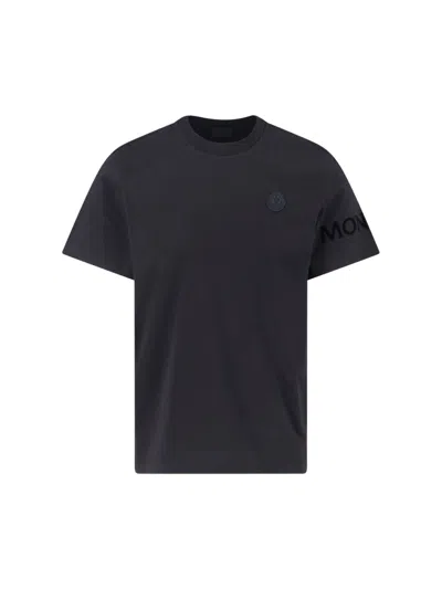 Moncler Logo T-shirt In Blue
