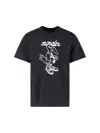 Moncler Cotton T-shirt Featuring Graphic Print In Black