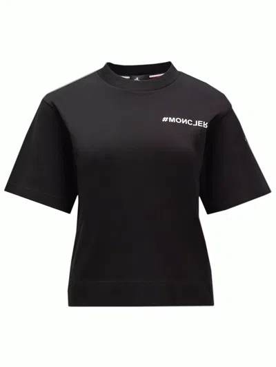 Moncler Grenoble Logo Printed Crewneck T-shirt In Black