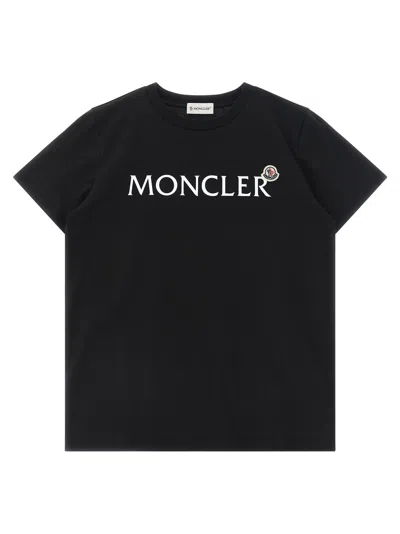 Moncler Kids' Logo T-shirt In Black