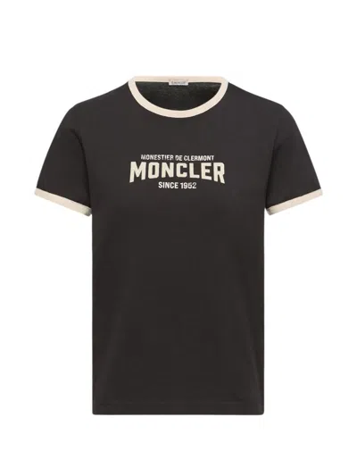 Moncler Short Sleeves Pure Cotton Lightr Jersey T-shirt In Black
