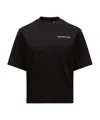Moncler Branded Crew Neck Cotton Jersey T-shirt In Black