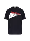 Moncler Crewneck Graphic Print Short Sleeves T-shirt In Blue