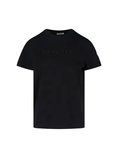 Moncler Logo T-shirt In Blue