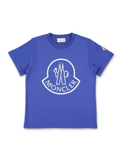Moncler Kids' Logo T-shirt In Blue
