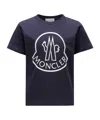 Moncler Logo-print Cotton T-shirt In Blue