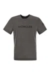 Moncler Logo-print Short-sleeve T-shirt In Gray