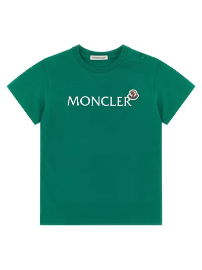 Moncler Kids' Logo T-shirt In Green