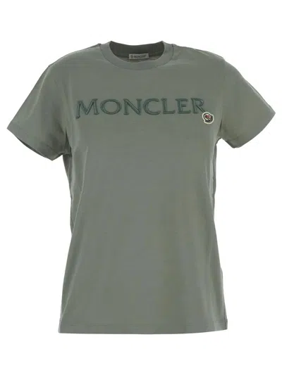 Moncler Logo T-shirt In Grey