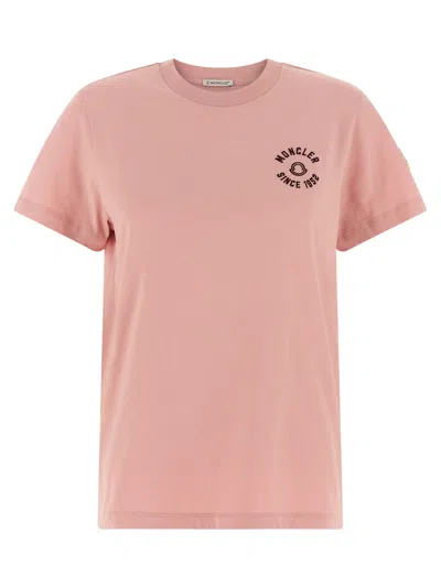 Moncler Logo T-shirt Pink In Neutral