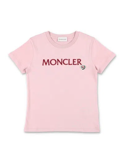 Moncler Kids' Logo T-shirt In Rose