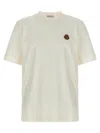 Moncler Cotton Jersey T-shirt With Contrasting Logo Patch In White