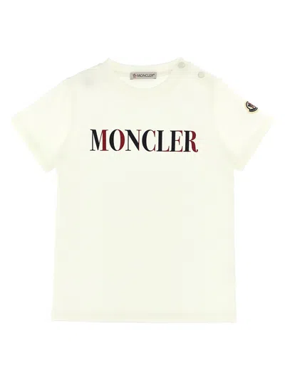 Moncler Babies' Logo T-shirt In White
