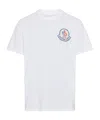 Moncler Natural White Cotton Short Sleeves T-shirt In White