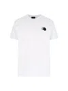 Moncler Men T-shirt With Faded Logo Motif In Cotton In White