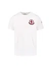 Moncler Flocked Logo T-shirt In Organic Cotton With Aesthetics In White