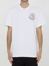 Moncler Natural White Cotton Short Sleeves T-shirt In White