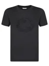 Moncler Logo Rhinestone T Shirt In Black