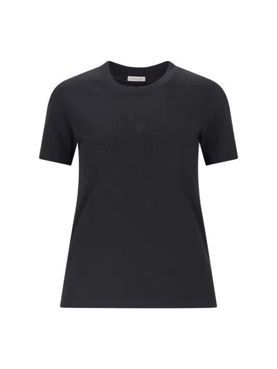 Moncler Logo T-shirt With Studs In Black