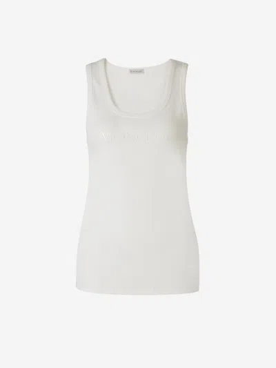Moncler Logo Tank Top In White