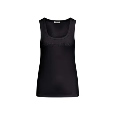 Moncler Logo Tank Top In Black