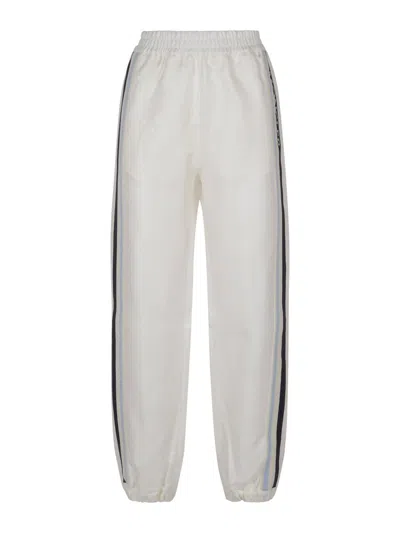 Moncler Logo Tape Track Pants In White