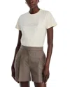 Moncler Crew Neck Cotton T-shirt With Embroidered Logo In Natural