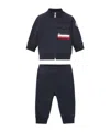 Moncler Logo Three-color Sportswear Set In Blue