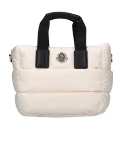 Moncler Logo Tote Bag In White