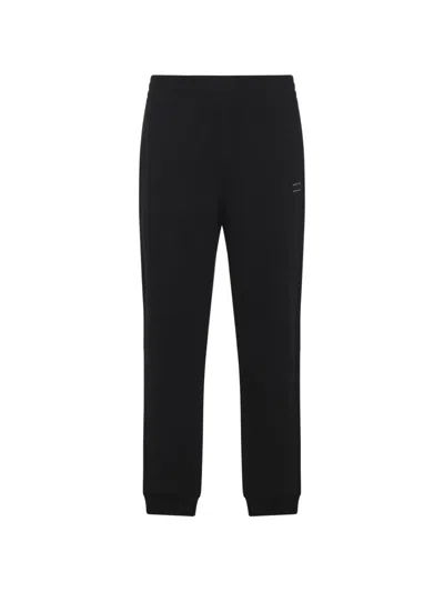 Moncler Trousers Elastic Waistband Ribbed Cuffs In Black
