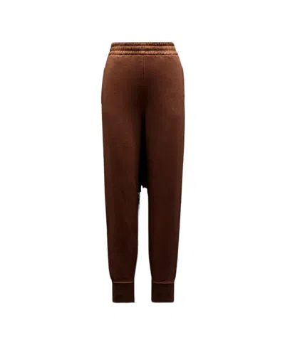 Moncler Logo Tracksuit Bottoms In Walnut Brown